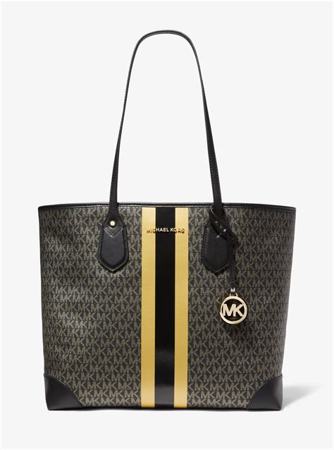 michael kors eva bag|Eva Large Logo Stripe Tote Bag .